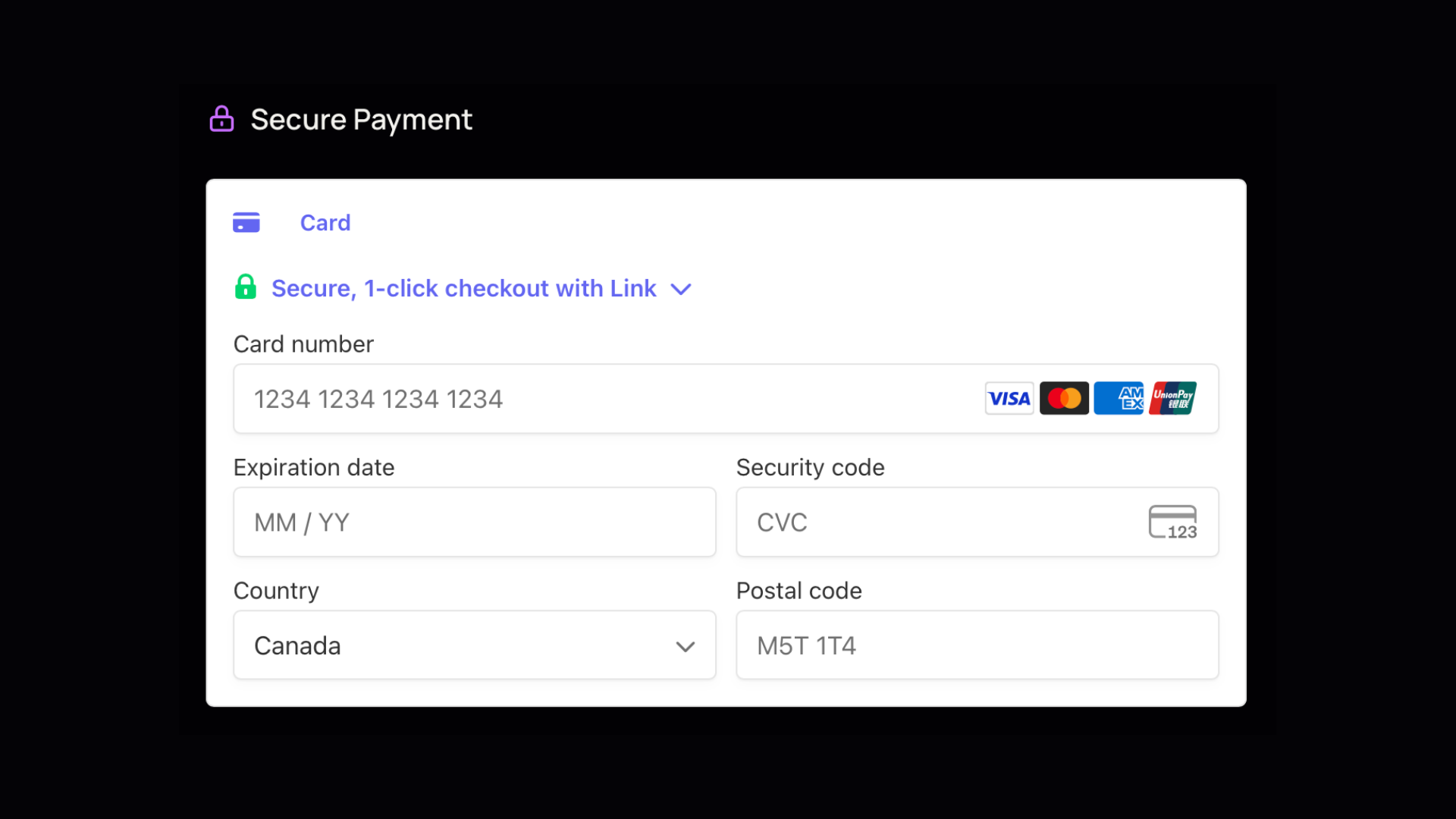 Secure Payment Interface Screenshot.